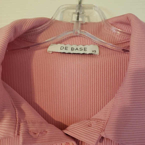 De Base Ribbed Body Suit Pink Size XS - Picture 2 of 6